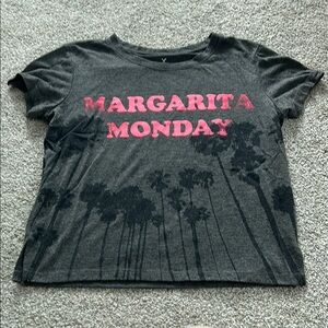 American Eagle Outfitters Gray and Pink Short Sleeve Tee